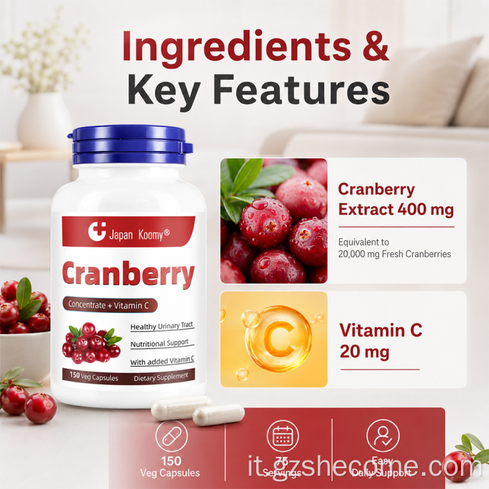 Shecome Capsule concentrate di mirtillo rosso Salute delle vie urinarie